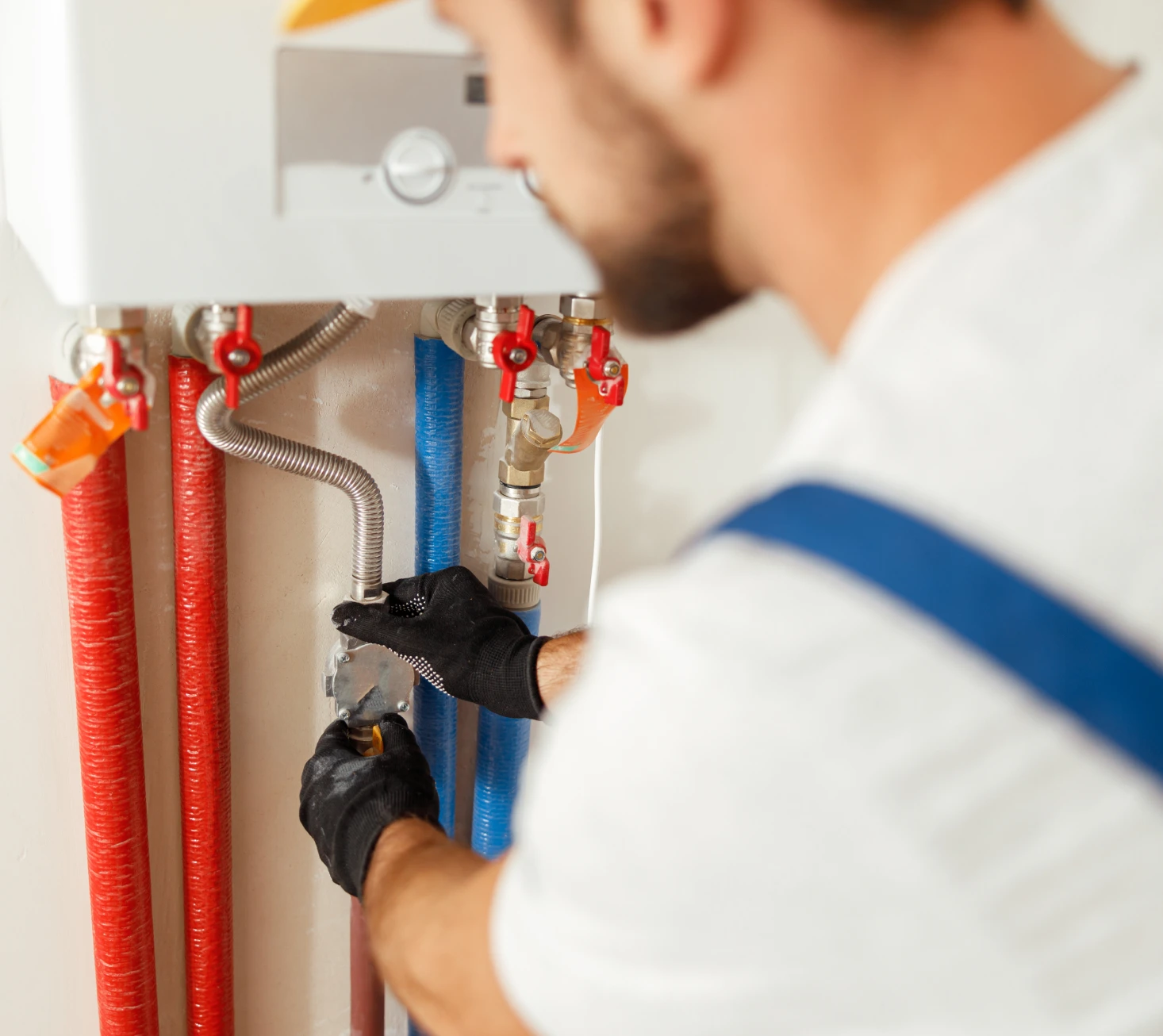 Gas fitter doing gas fitting services